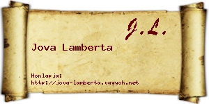 Jova Lamberta névjegykártya